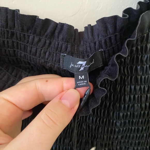 7 FOR ALL MANKIND ATHENA NAP BLACK FAUX LEATHER SQUARE NECK DRESS NWT SIZE M - Picture 6 of 8